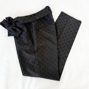 Ann Taylor Black Polka Dot Pants with Belt